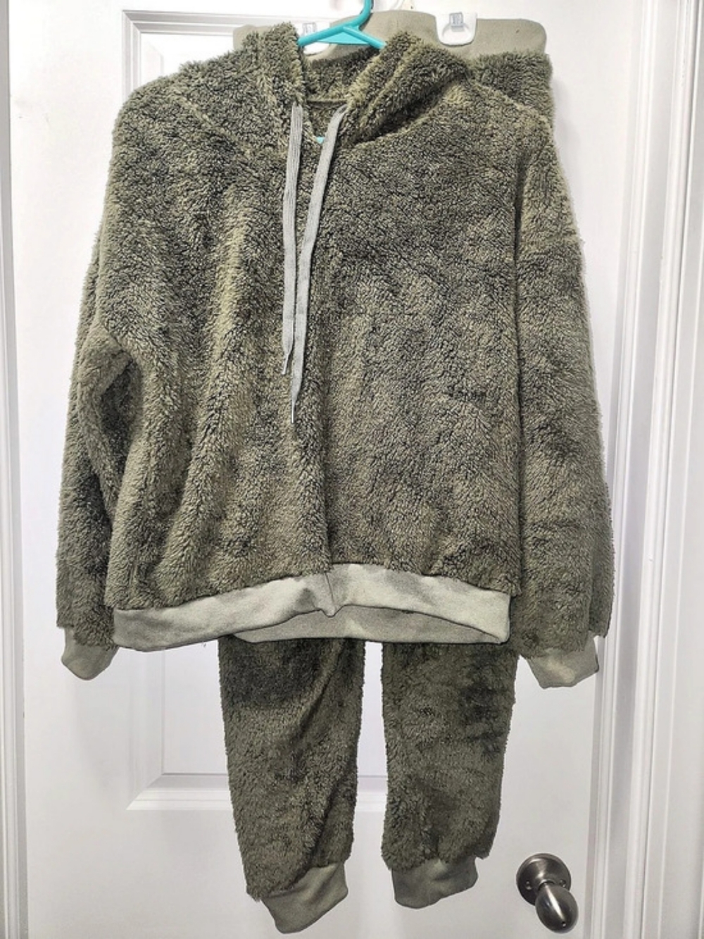 Olive Fleece Hoodie Jogger Set Size Small New